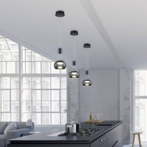 Svítidlo Trio Lighting černá matná/chromovaná s parní úpravou Kov/sklo