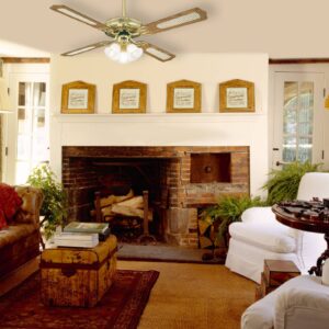 Svítidlo Westinghouse mosaz leštěná/mahagon/dub/bílá satinovaná kov/dřevo/sklo