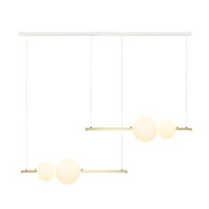 Svítidlo Zambelis matná zlatá/matná bílá/opálová hliník/sklo