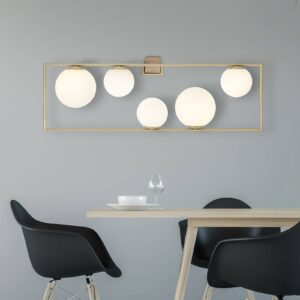 Svítidlo miloox by Sforzin zlatá kartáčovaná/opálová bílá opálové sklo/kov