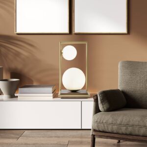 Svítidlo miloox by Sforzin zlatá kartáčovaná/opálová bílá opálové sklo/kov