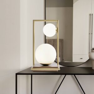 Svítidlo miloox by Sforzin zlatá kartáčovaná/opálová bílá opálové sklo/kov