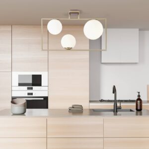 Svítidlo miloox by Sforzin zlatá kartáčovaná/opálová bílá opálové sklo/kov