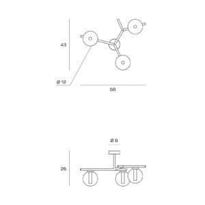 Svítidlo miloox by Sforzin zlatá kartáčovaná/čirá/satinovaná borosilikátové sklo/kov