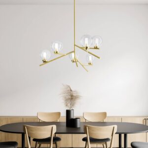 Svítidlo miloox by Sforzin zlatá kartáčovaná/čirá/satinovaná borosilikátové sklo/kov