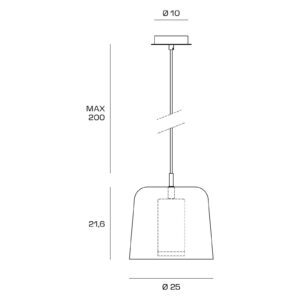 Svítidlo miloox by Sforzin písková transparentní/zlatá kartáčovaná borosilikátové sklo/kov