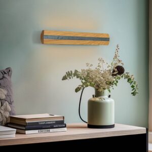 Svítidlo quitani přírodní dub/matná černá masivní dub/hliník/ocel/mosaz