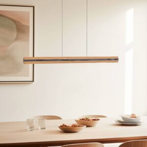 Svítidlo quitani přírodní dub/černý mat Dubový masiv/hliník/ocel/mosaz