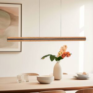 Svítidlo quitani přírodní dub/černý mat Dubový masiv/hliník/ocel/mosaz