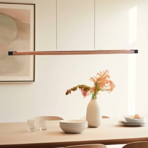 Svítidlo quitani světlé dřevo/matná kartáčovaná černá/chrom dubové dřevo/hliník/ocel/mosaz