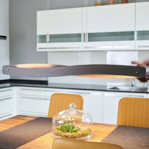 Svítidlo quitani koloniální dub/matný nikl Pravá dřevěná dýha/hliník/ocel/mosaz