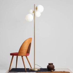 Svítidlo ALDEX kartáčovaná mosaz/mražená bílá kov/sklo