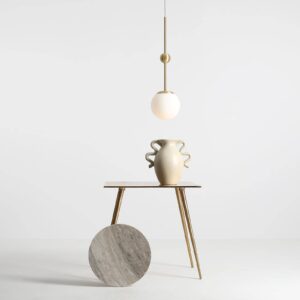 Svítidlo ALDEX kartáčovaná mosaz/mražená bílá kov/sklo