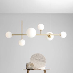 Svítidlo ALDEX kartáčovaná mosaz/mražená bílá kov/sklo