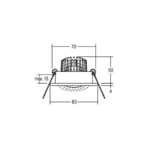 Svítidlo BRUMBERG bílá Hliníkový odlitek/sklo