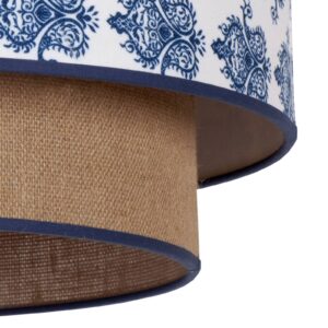 Svítidlo Duolla modrá/hnědá bavlna/juta/kov