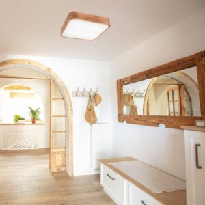 Svítidlo Envostar dub/opál dubové dřevo/sklo