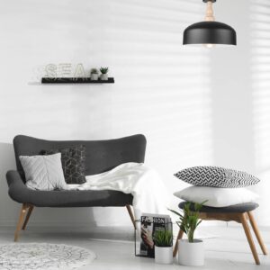 Svítidlo Envostar černá/dubová Kov/dubové dřevo