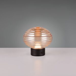 Svítidlo Reality Leuchten černá matná/jantarová Sklo/kov