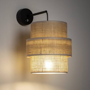 Svítidlo TK Lighting přírodní hnědá/černá Jutový textil/ocel