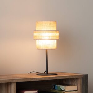 Svítidlo TK Lighting přírodní hnědá/černá Jutový textil/ocel