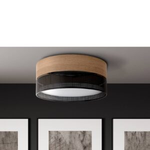 Svítidlo TK Lighting černá/dubové dřevo Ocel/plast