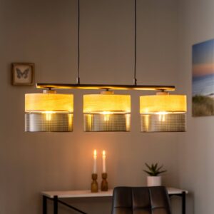 Svítidlo TK Lighting černá/dubové dřevo Ocel/plast