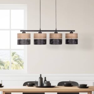 Svítidlo TK Lighting černá/dubové dřevo Ocel/plast