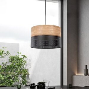 Svítidlo TK Lighting černá/dubové dřevo Ocel/plast