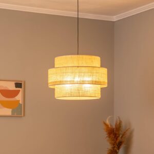 Svítidlo TK Lighting přírodní hnědá/černá Jutový textil/ocel