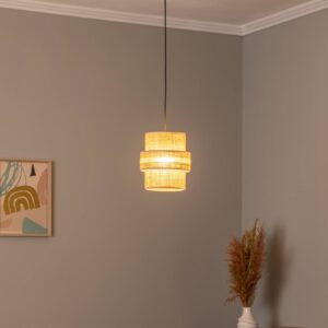Svítidlo TK Lighting přírodní hnědá/černá Jutový textil/ocel