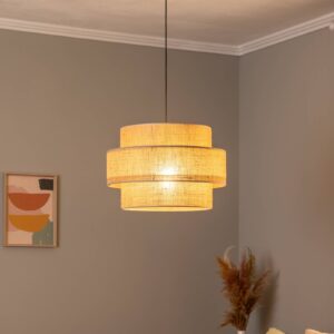 Svítidlo TK Lighting přírodní hnědá/černá Jutový textil/ocel