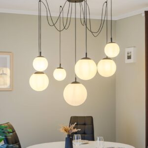 Svítidlo TK Lighting opálově bílá/černá Sklo/ocel