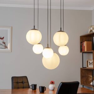 Svítidlo TK Lighting opálově bílá/černá Sklo/ocel