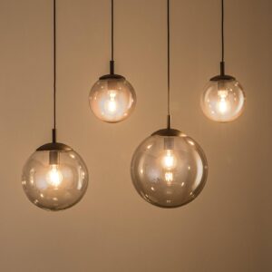 Svítidlo TK Lighting grafitově šedá průhledná/černá Sklo/ocel