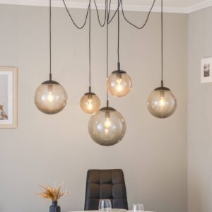 Svítidlo TK Lighting grafitově šedá průhledná/černá Sklo/ocel