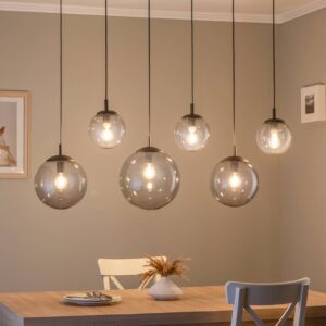 Svítidlo TK Lighting grafitově šedá průhledná/černá Sklo/ocel