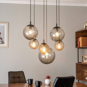 Svítidlo TK Lighting grafitově šedá průhledná/černá Sklo/ocel