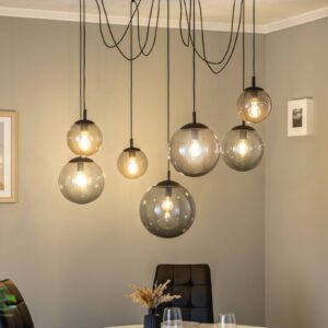 Svítidlo TK Lighting grafitově šedá průhledná/černá Sklo/ocel