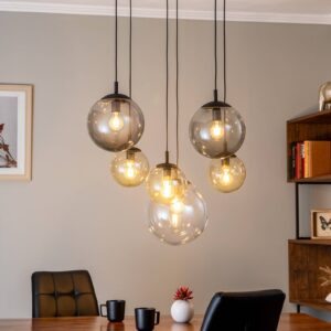 Svítidlo TK Lighting grafitově šedá průhledná/hnědá průhledná/čirá/černá Sklo/ocel