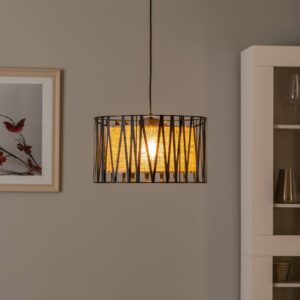 Svítidlo TK Lighting černá/přírodní hnědá Ocel/jutový textil