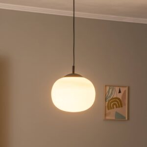 Svítidlo TK Lighting opálově bílá/černá Sklo/ocel