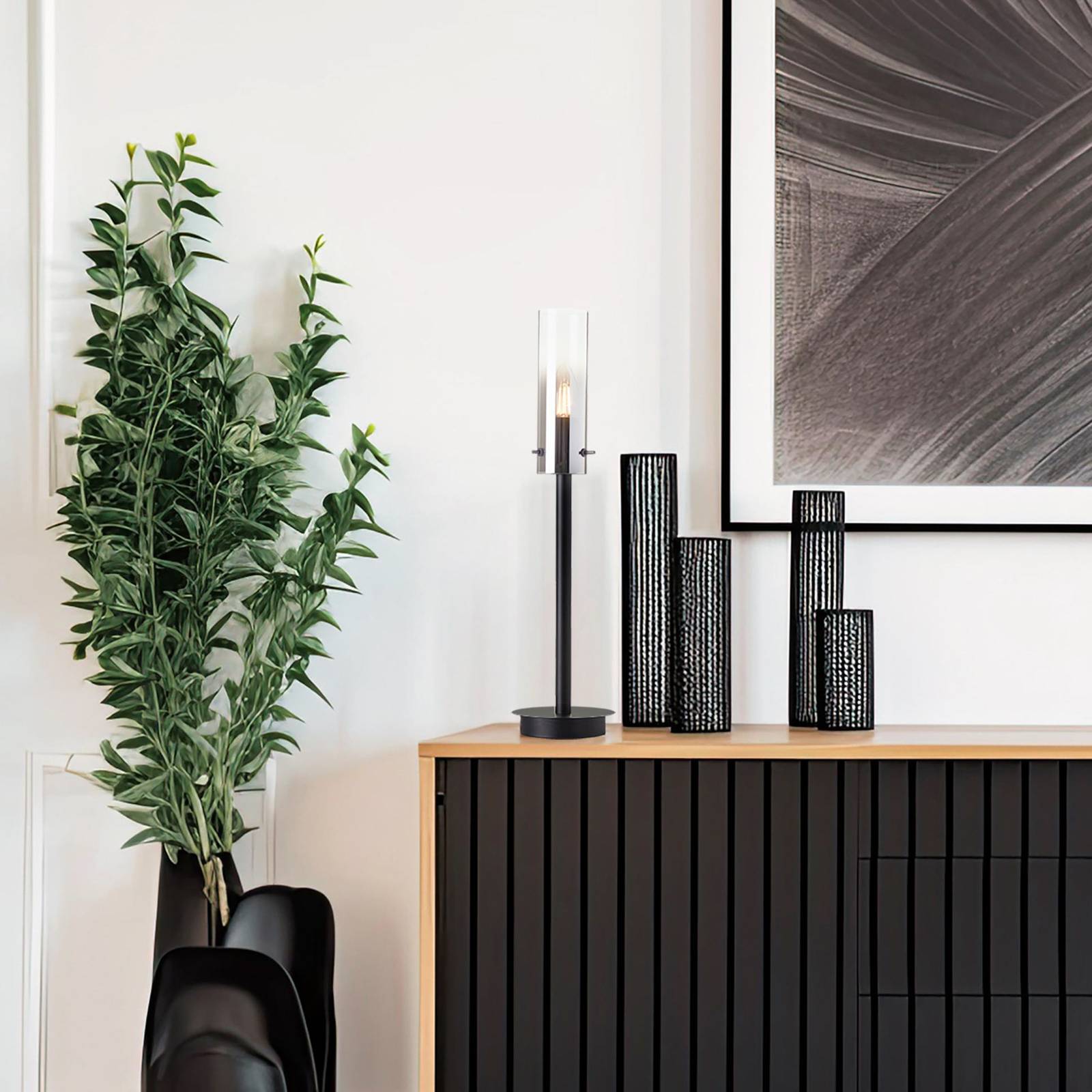 Svítidlo Brilliant černá matná/kouřově šedá/čirá Kov/sklo