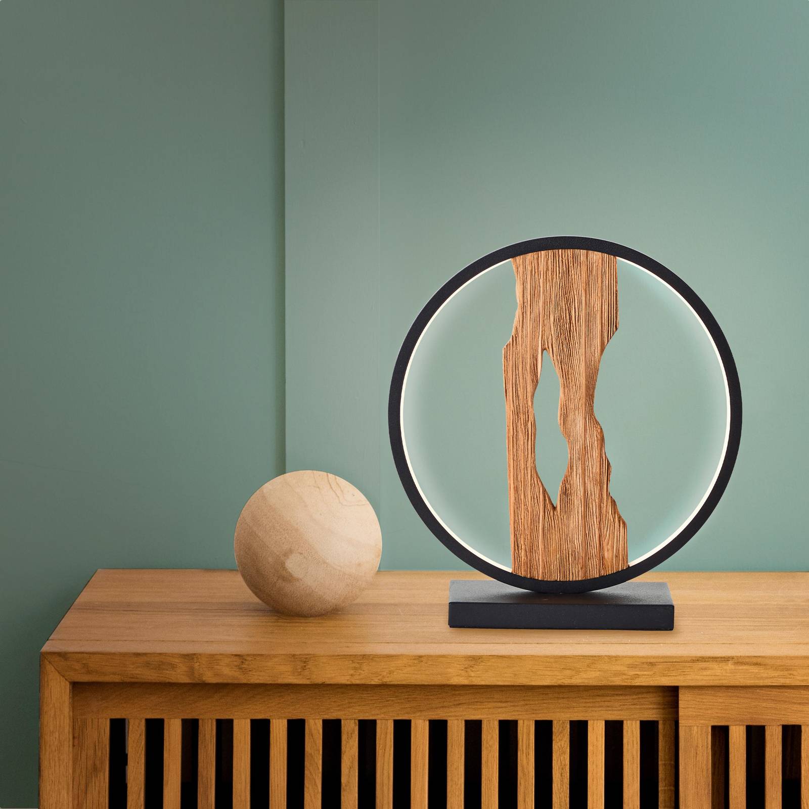 Svítidlo Brilliant černá/světlé dřevo Dřevo/hliník/kov