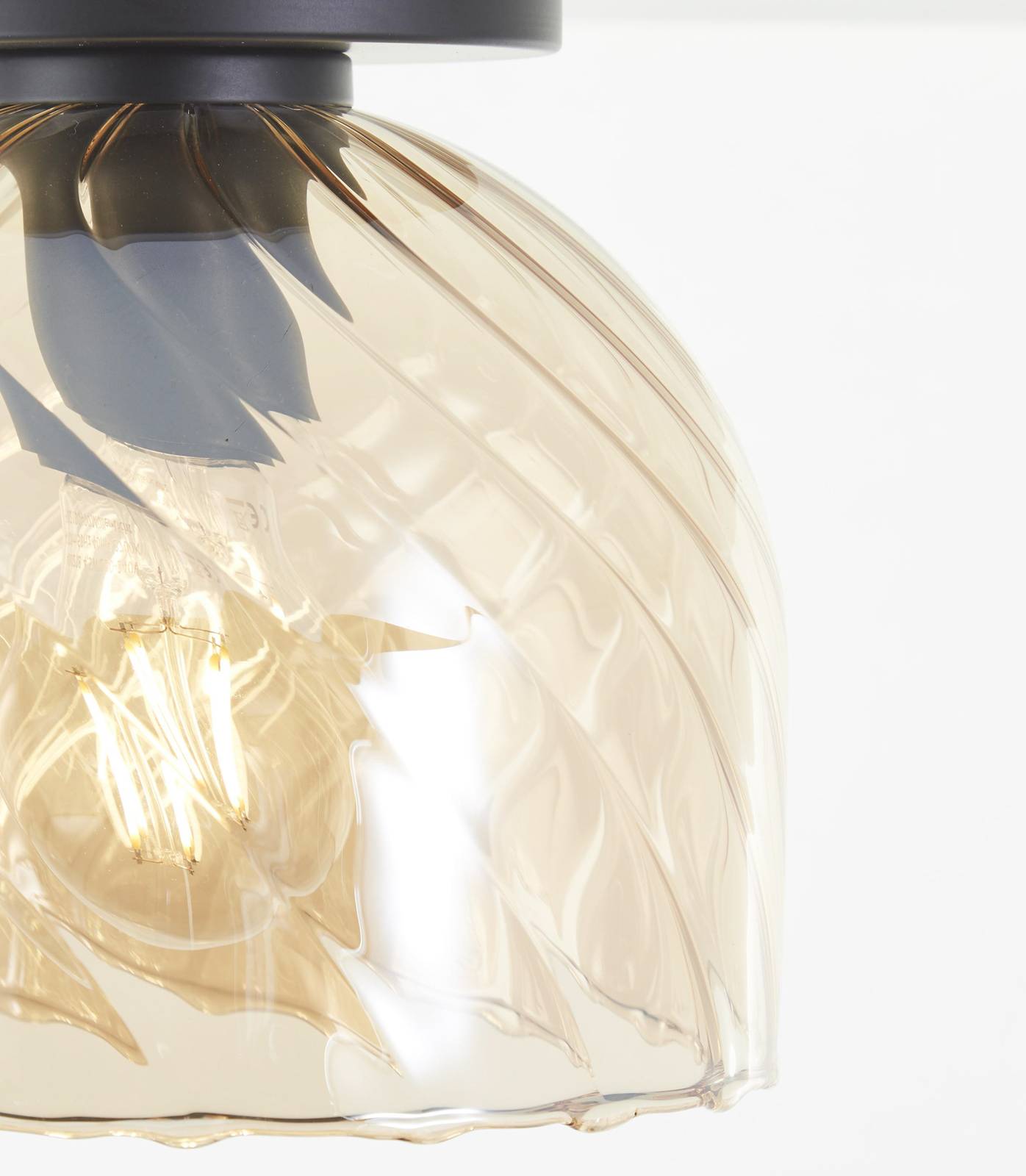 Svítidlo Brilliant černá/jantarová Sklo/kov