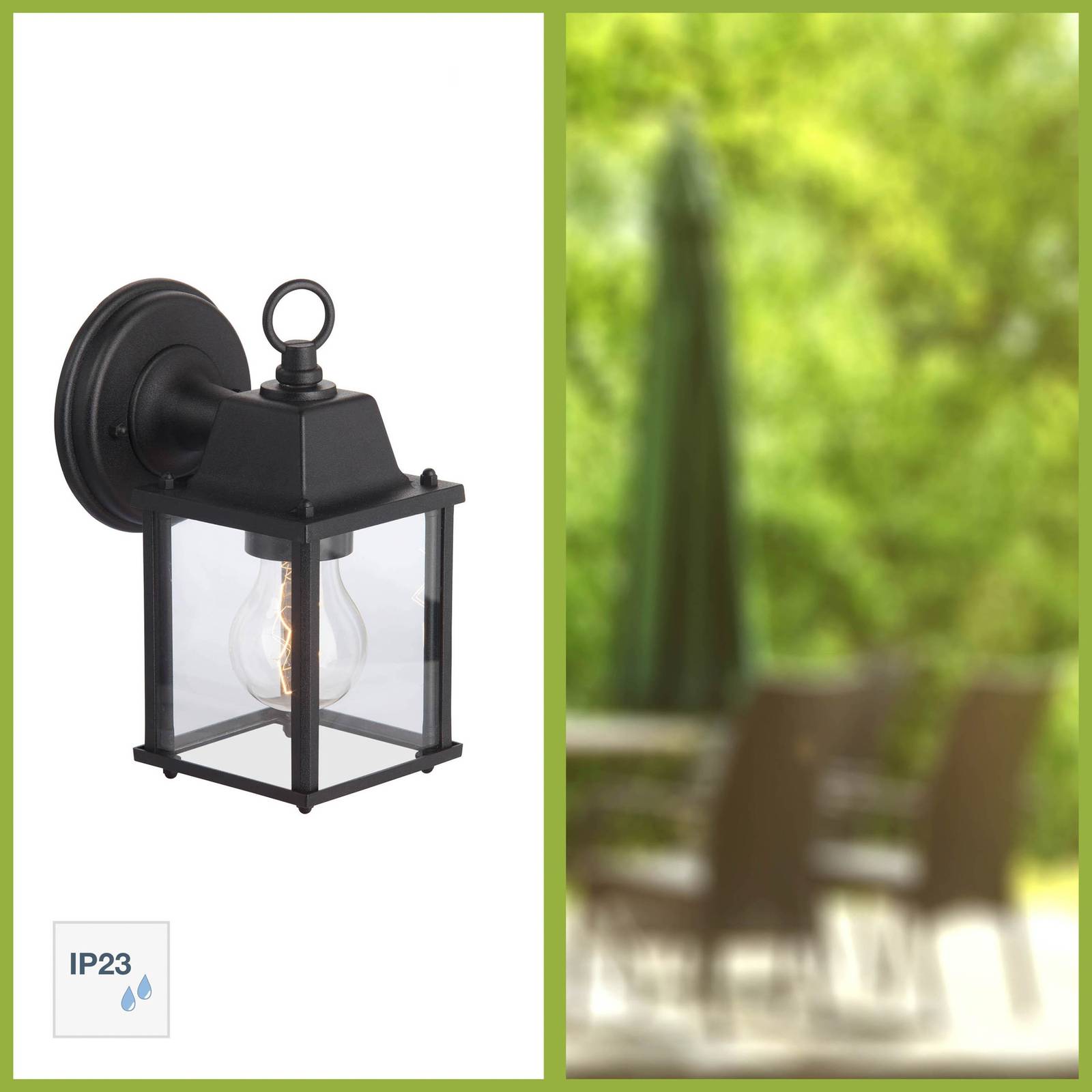 Svítidlo Brilliant černá Kov/sklo