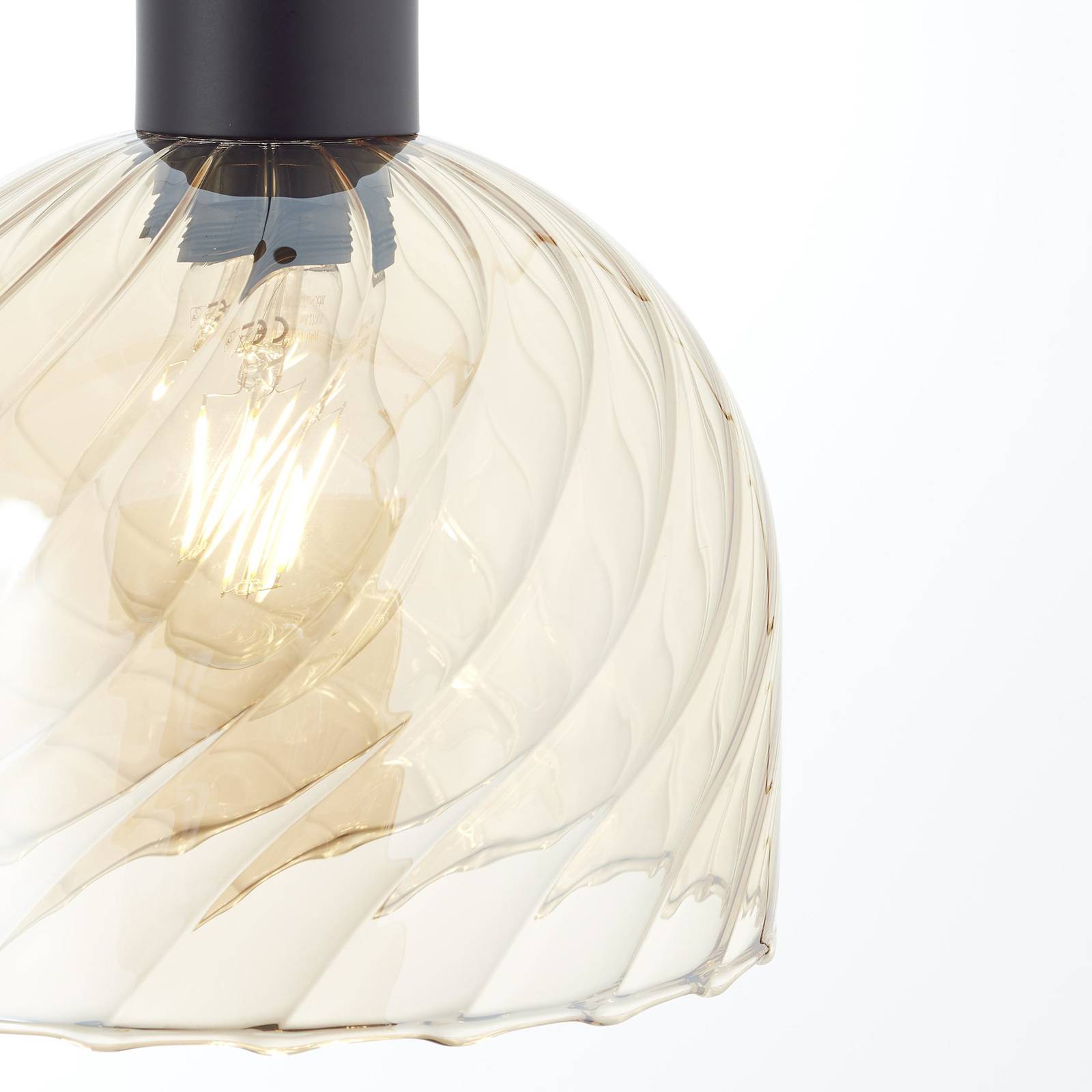 Svítidlo Brilliant černá/jantarová Sklo/kov