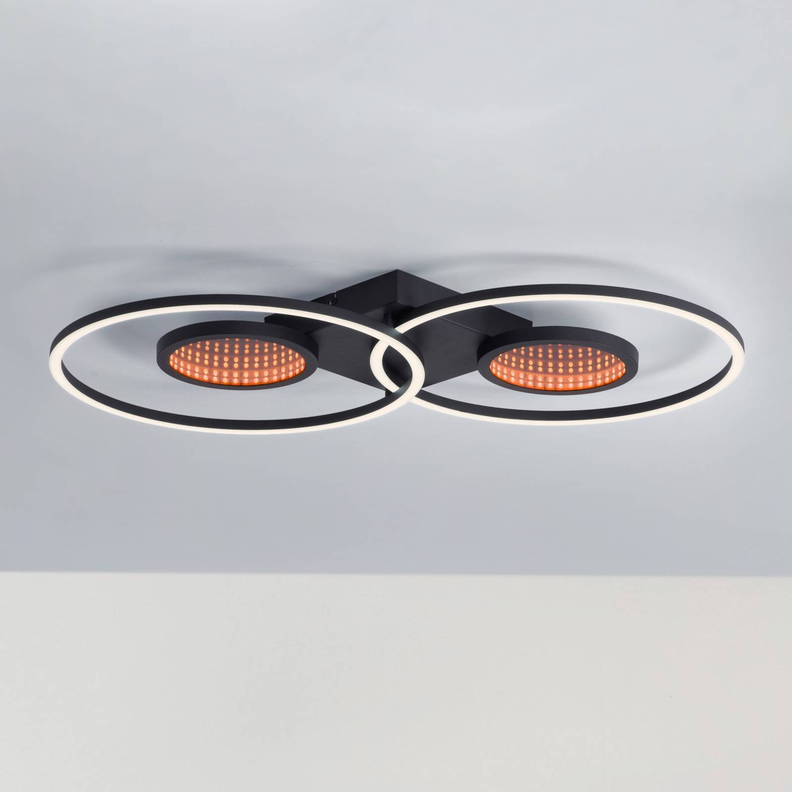 Svítidlo JUST LIGHT. černá železo/hliník/nerezová ocel/plast (PMMA)