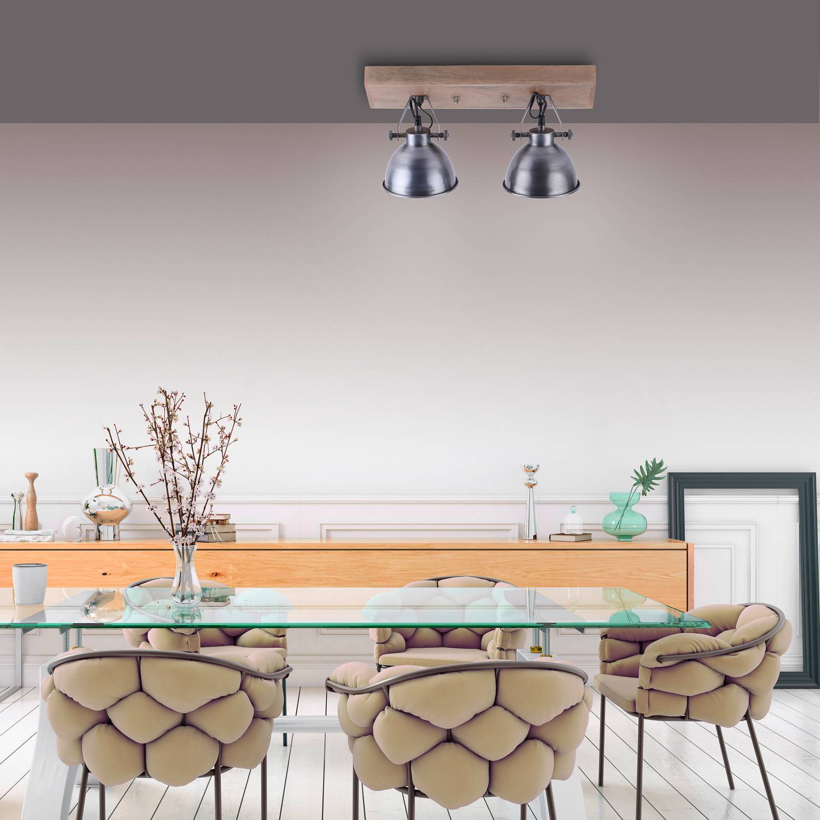 Svítidlo JUST LIGHT. železo/světlé dřevo železo/dřevo