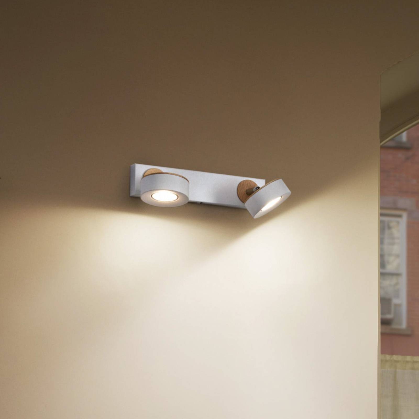 Svítidlo LEDVANCE bílá/hnědá Ocel/dřevo